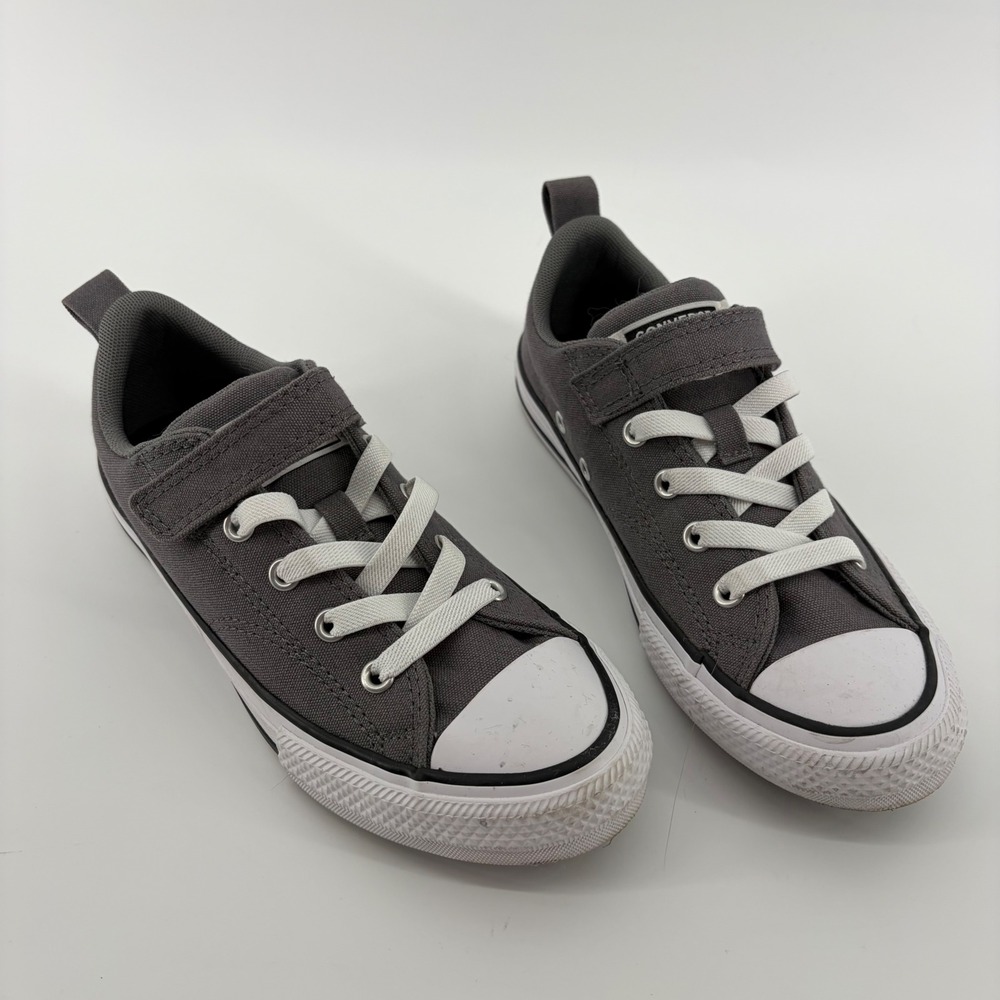 Converse Chuck Taylor All‎ Star Gray Youth 3 Sneakers Hook Loop A09301F